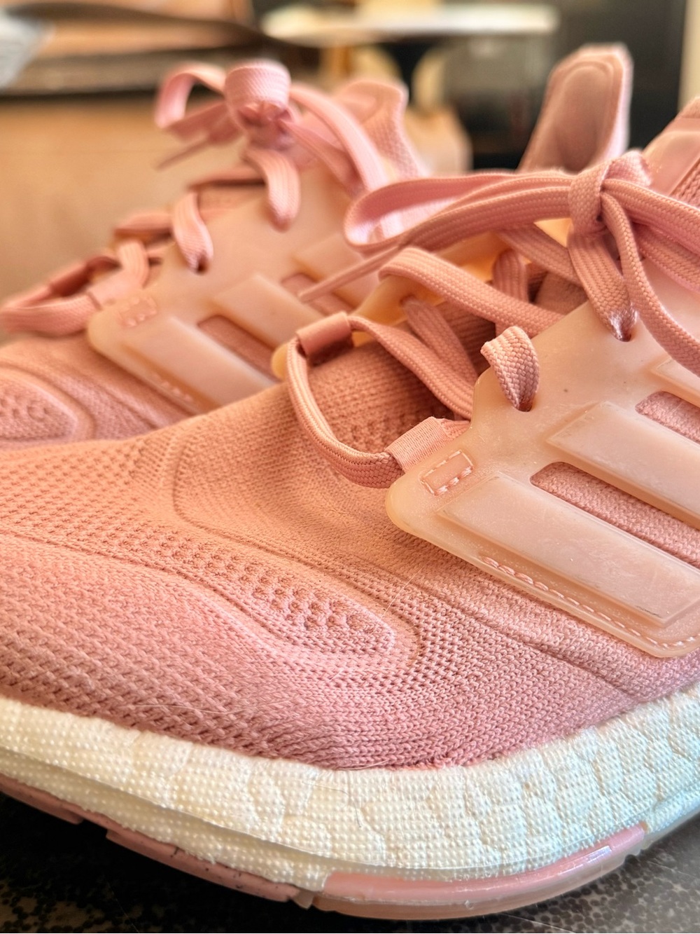 Adidas Ultraboost 8.5 Pink Knit Women's Running Shoes